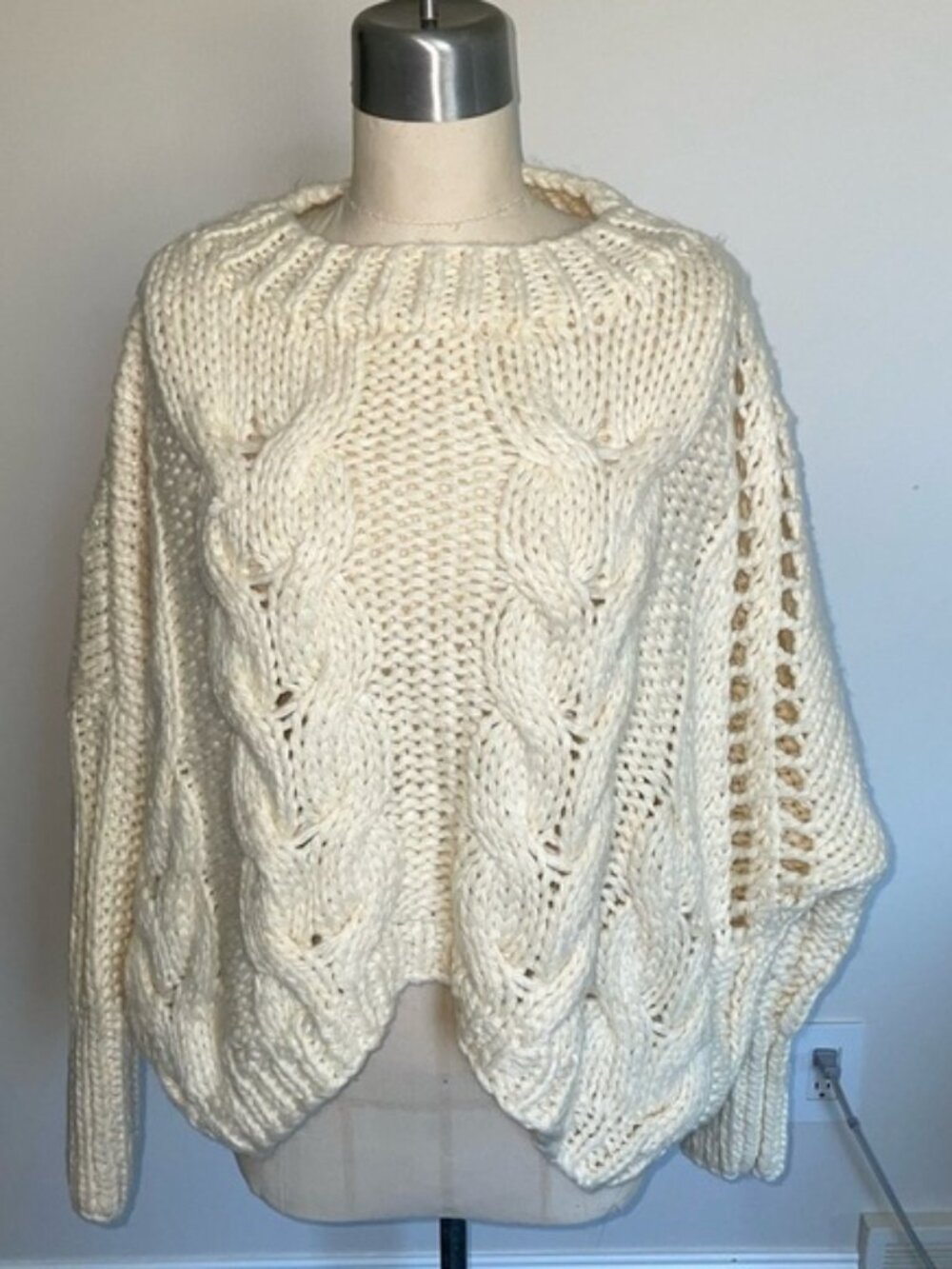 Cozy Cream Cable Knit Oversized Chunky Sweater